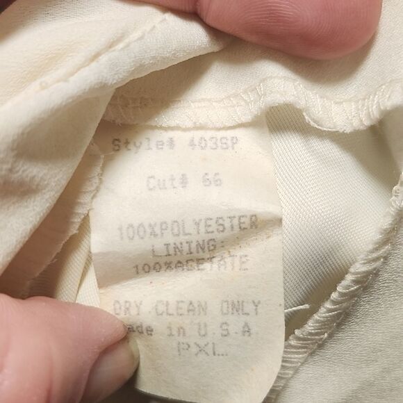 Two piece vintage wedding mother of the bride,  formal, fancy gown, dress white - Picture 11 of 13